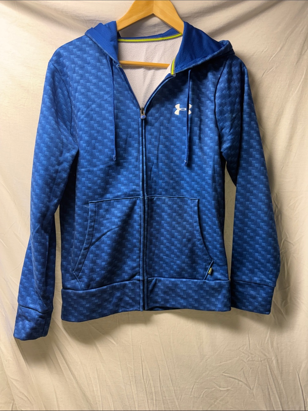 Under Armour Royal Blue Zip Hoodie with Subtle Pattern